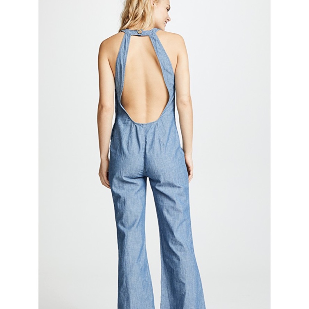 Free People denim jumpsuit